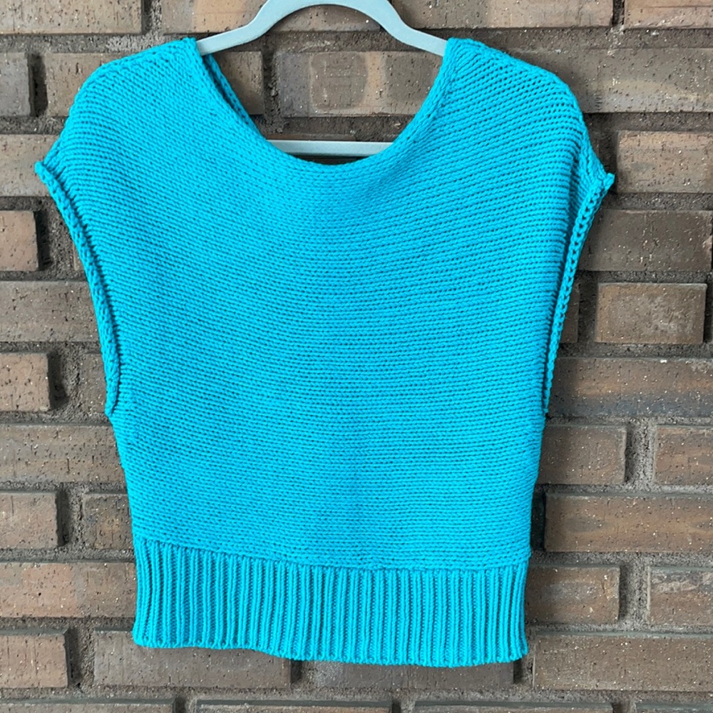 Teal sweater top from Anthropologie